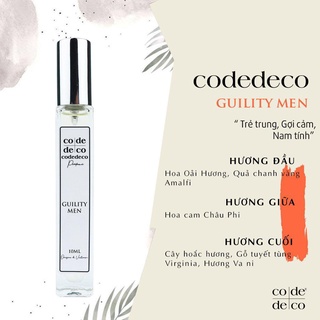 [Nhiều Mùi] Nước Hoa Nam, Tinh dầu nước hoa Code Deco DẠNG XỊT 10ml