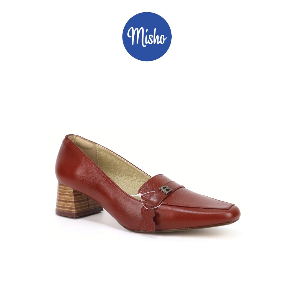 Giày cao gót nữ thời trang cao cấp mũi vuông da thật êm mềm thanh lịch sang trọng cao 5cm Misho 1025
