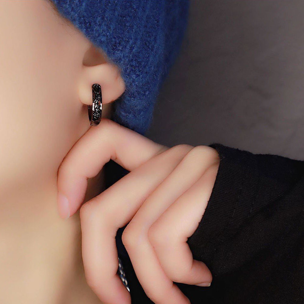 Khuyên Tai Hình Hổ Cá Tính Chất Lượng Cao Phong Cách Hip Hop Đơn Giản Nhiều Màu Sắc Cho Nam