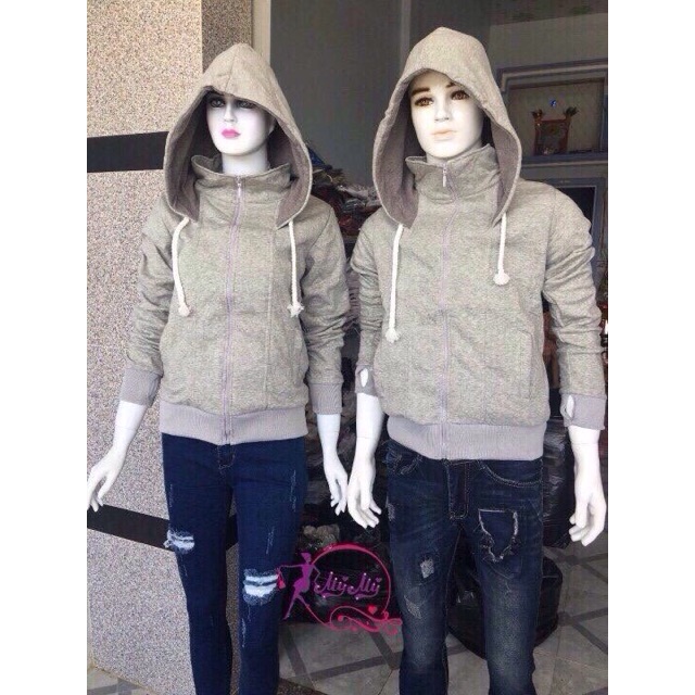 ÁO KHOÁC NỈ NGOẠI NÓN RỘNG CÓ CỔ CHỐNG NẮNG/HÌNH THẬT