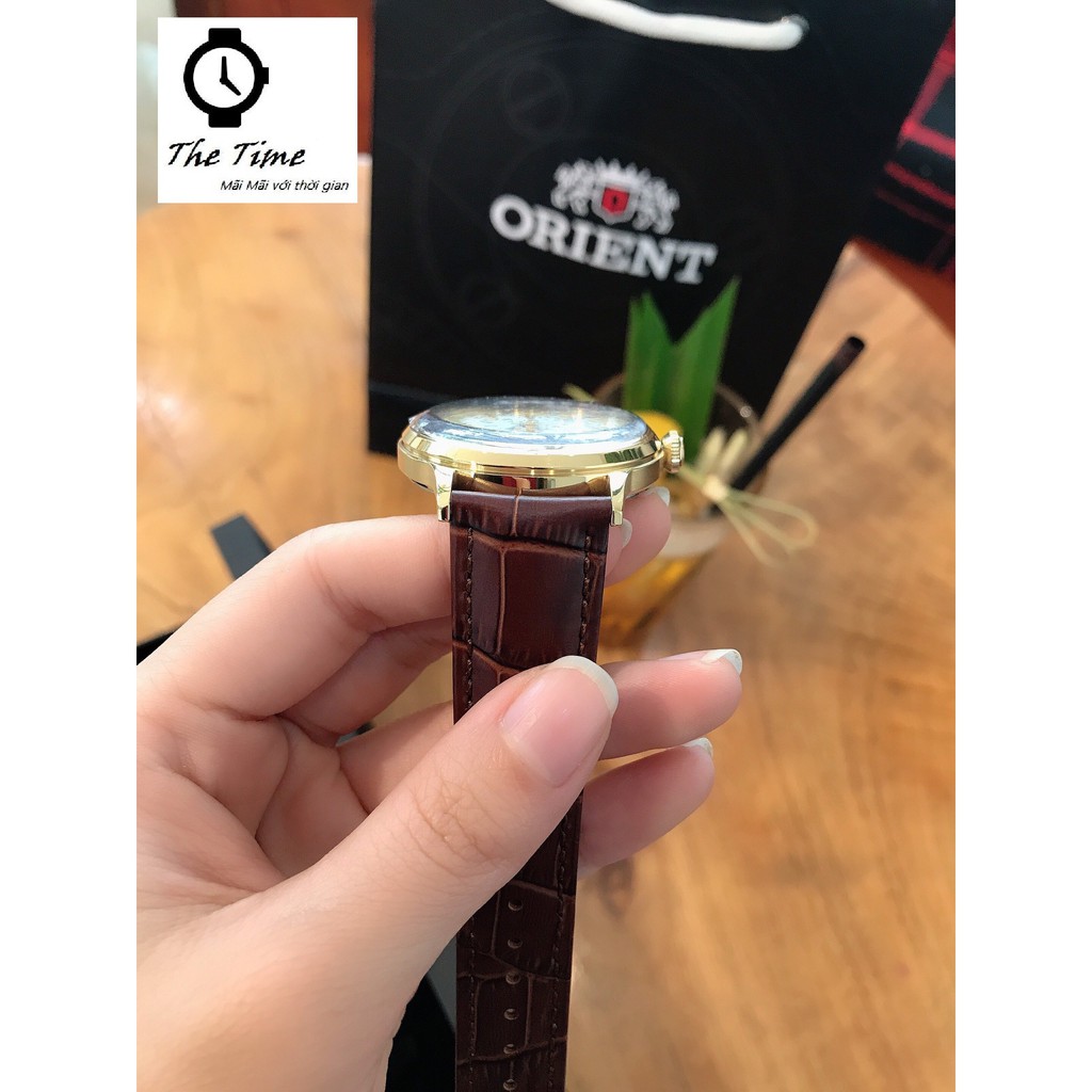 Đồng hồ nam Orient Bambino Gen 1 mặt trắng viền vàng hồng  case 40.5mm. 3atm