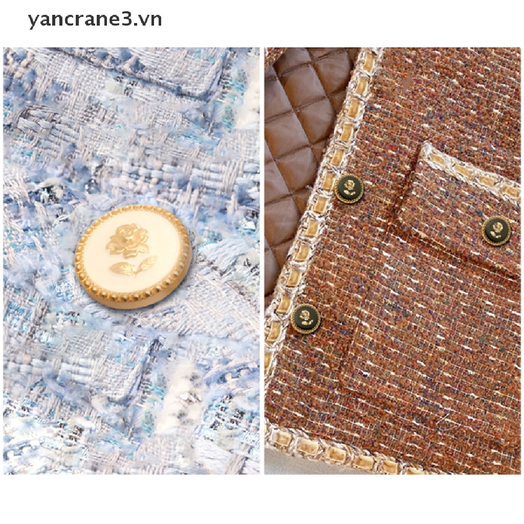 Bộ 6 nút áo khoác cardigan thêu hoa hồng bằng kim loại 3.vn}