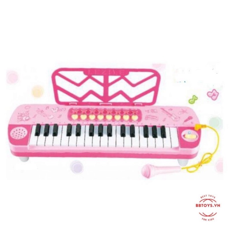 Đàn piano cho bé kèm mic đồ chơi có nhạc giúp bé vui chơi và cảm thụ âm nhạc