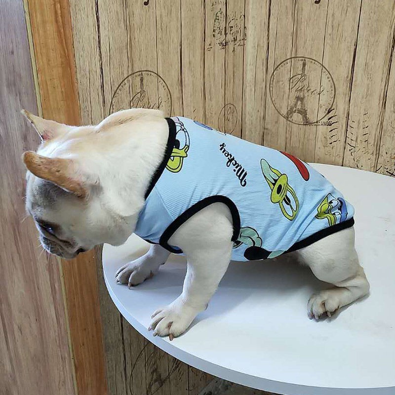 Chiến đấu quần áo mùa xuân và hè mỏng cho chó pug Anh bulldog cỡ trung vest con thú cưng