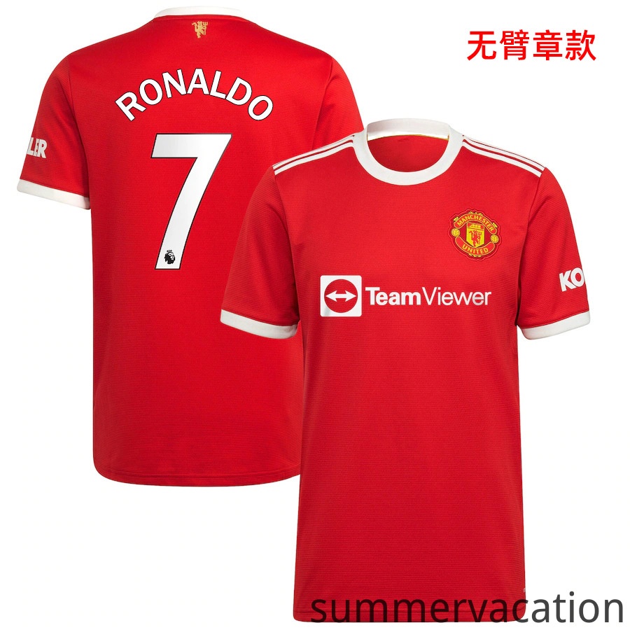 Áo thun thể thao tay ngắn in hình Manchester United 7 C Ronaldo 100-160 21-22 cho bé