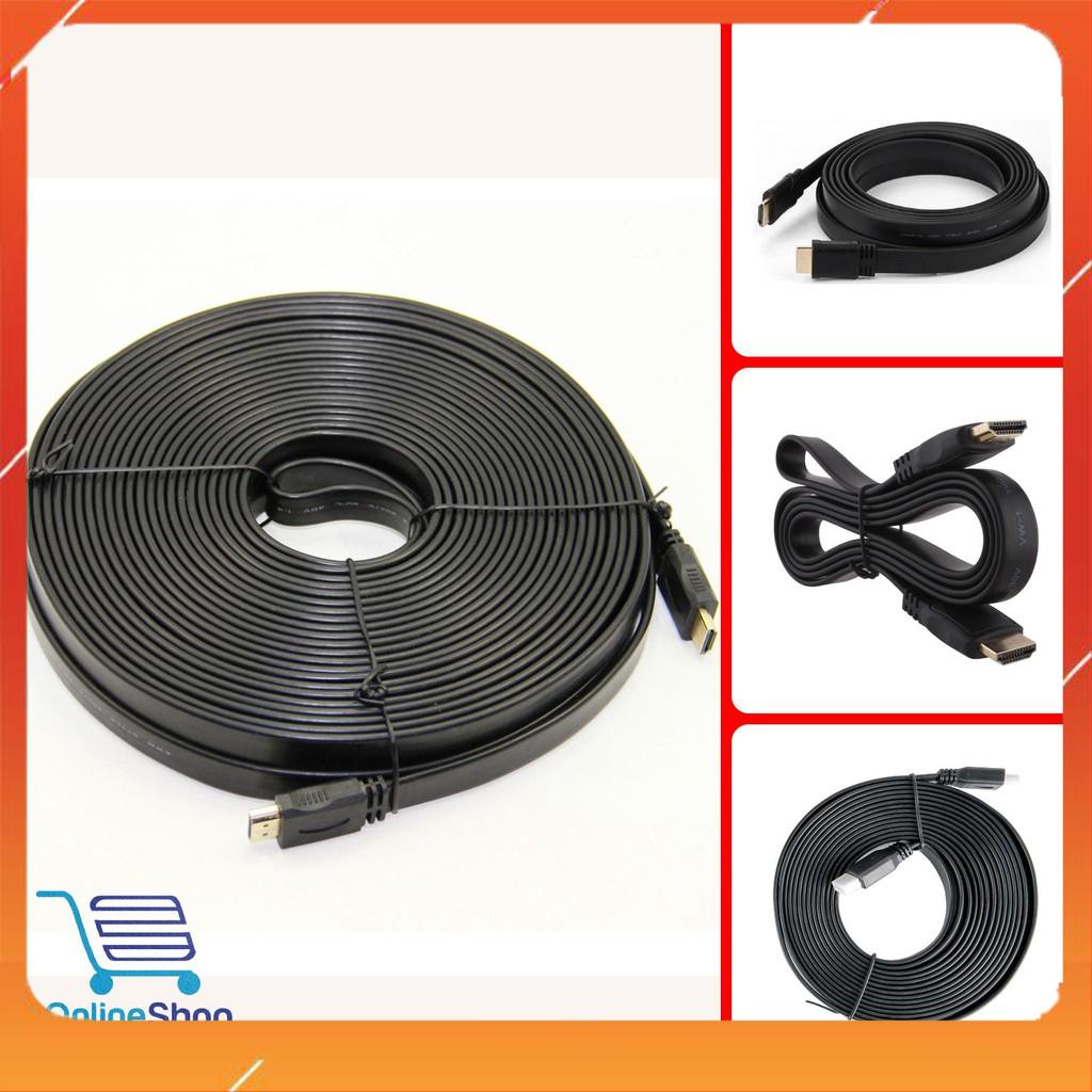 Cáp HDMI 20M, dây dẹp, đường truyền tín hiệu cao,bền chắc với lớp vỏ nhựa cứng cáp.(màu đen).bảo hành tại shop