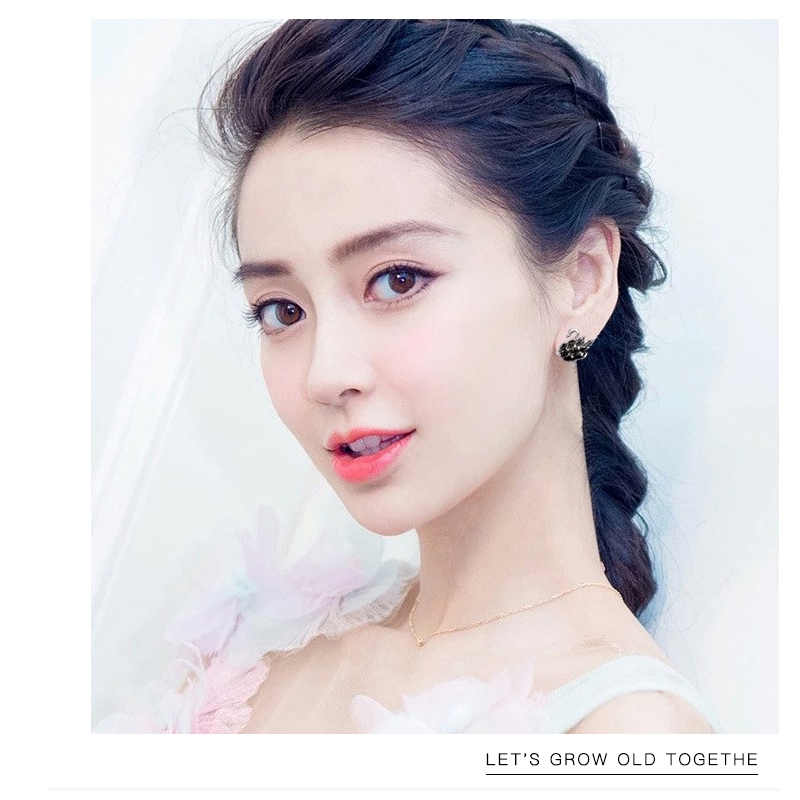 Bông tai mạ bạc 925 hình chim thiên nga đính đá sang trọng phong cách Hàn Quốc