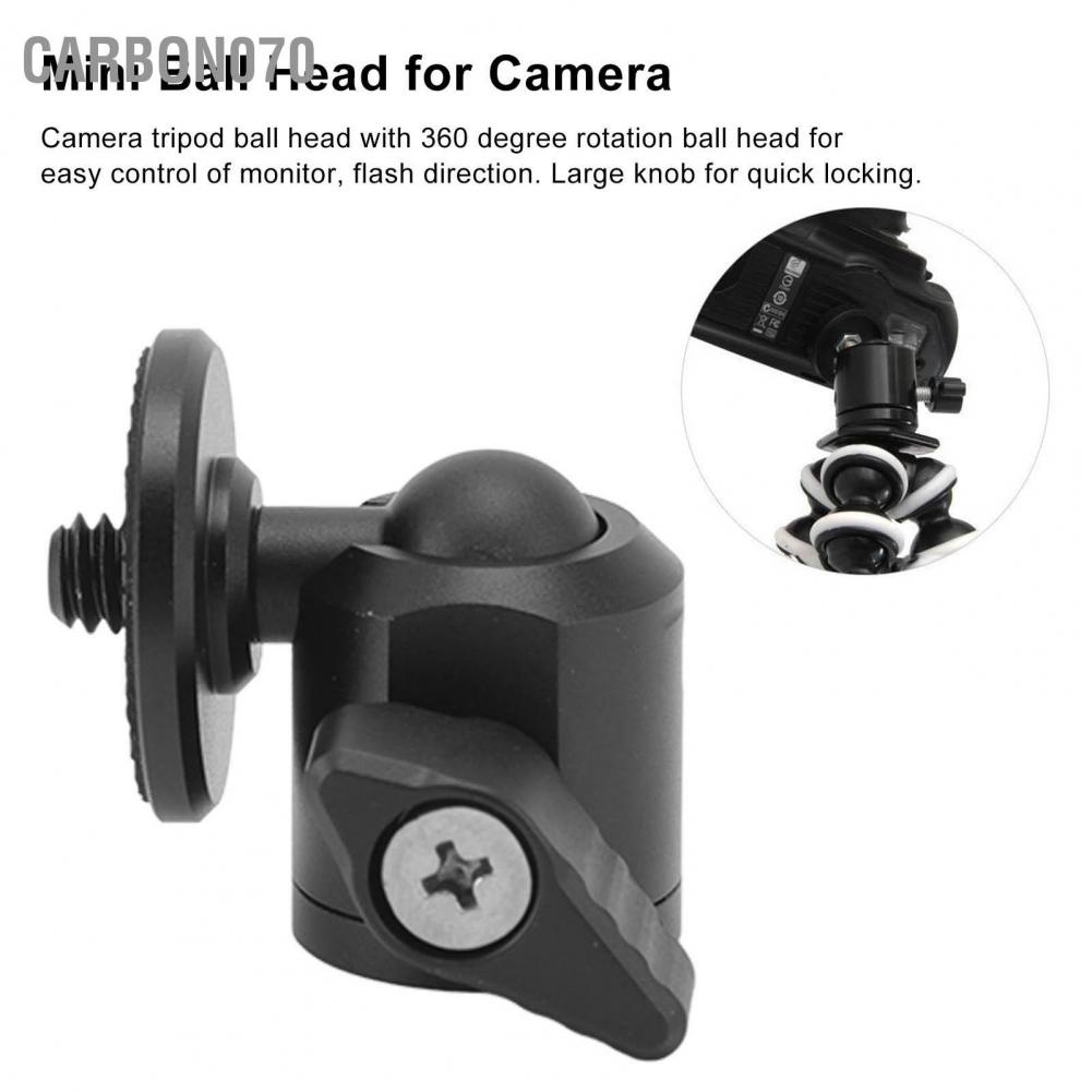 Carbon070 Tripod Ball Head Multifunction Adjustable 360 Degree Rotation Aluminium Alloy 1/4 Inch Hot Shoe Mount Adapter