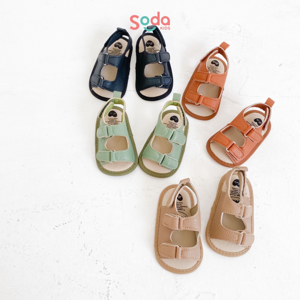 Dép cho bé trai chất liệu da mềm nhiều màu phong cách công tử