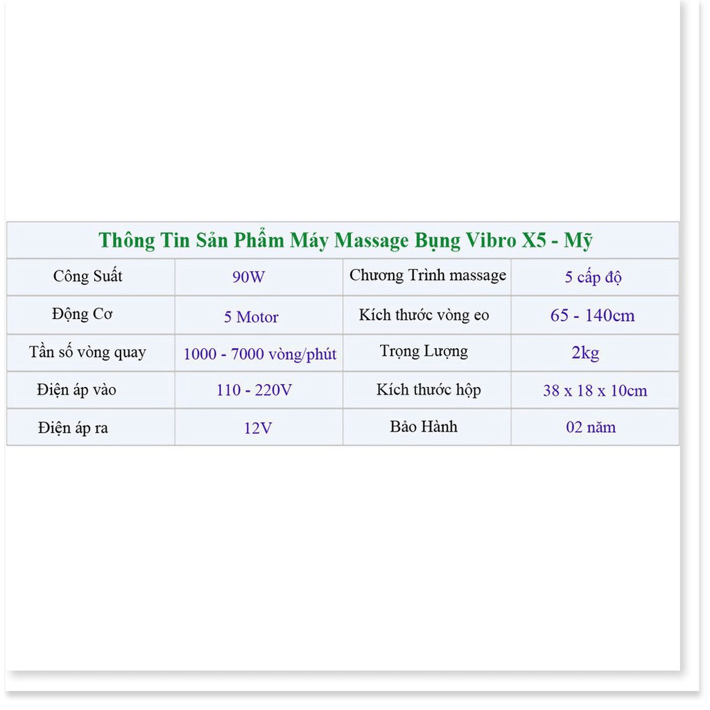 Đai Massage Rung Nóng Tan Mỡ-Giảm Béo Vibor X5 Cao Cấp Chính Hãng-Mỹ, Máy rung nóng tan mỡ giảm béo tại nhà