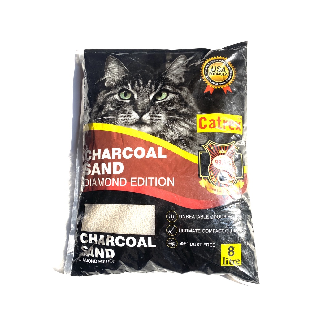 CÁT NHẬT 8L - Cát  vệ sinh cho mèo than hoạt tính khử mùi - không bụi - khử khuẩn siêu vón