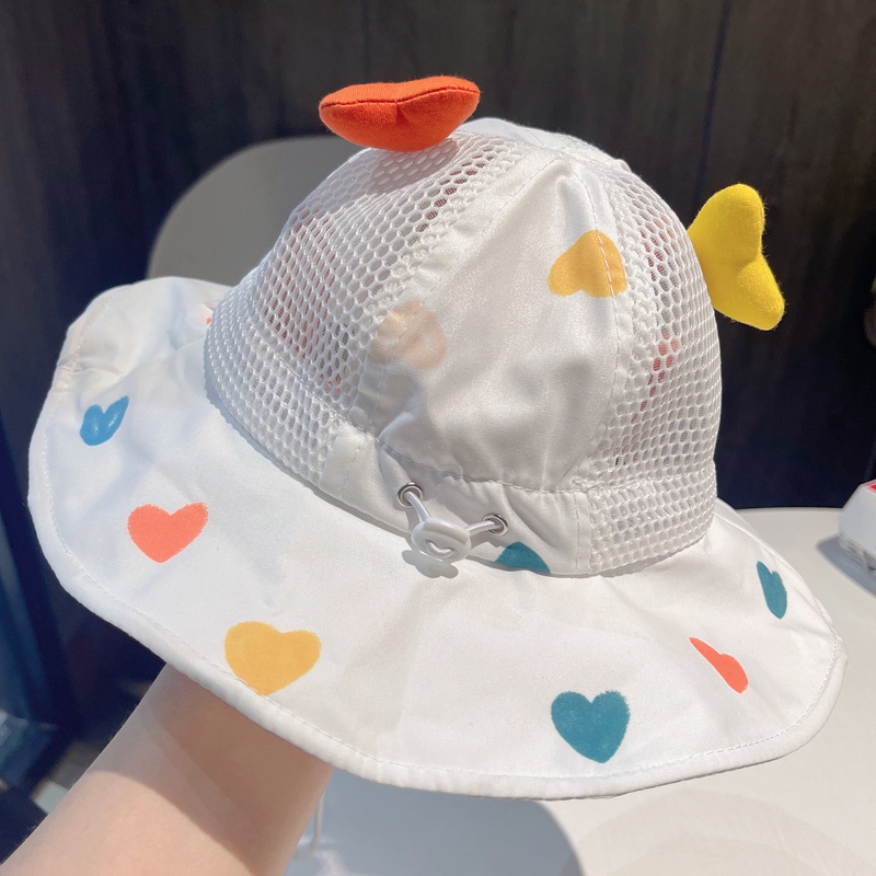 Nón Tai Bèo Phối Lưới Thoáng Khí Dễ Thương Thời Trang Mùa Hè Cho Bé Gái