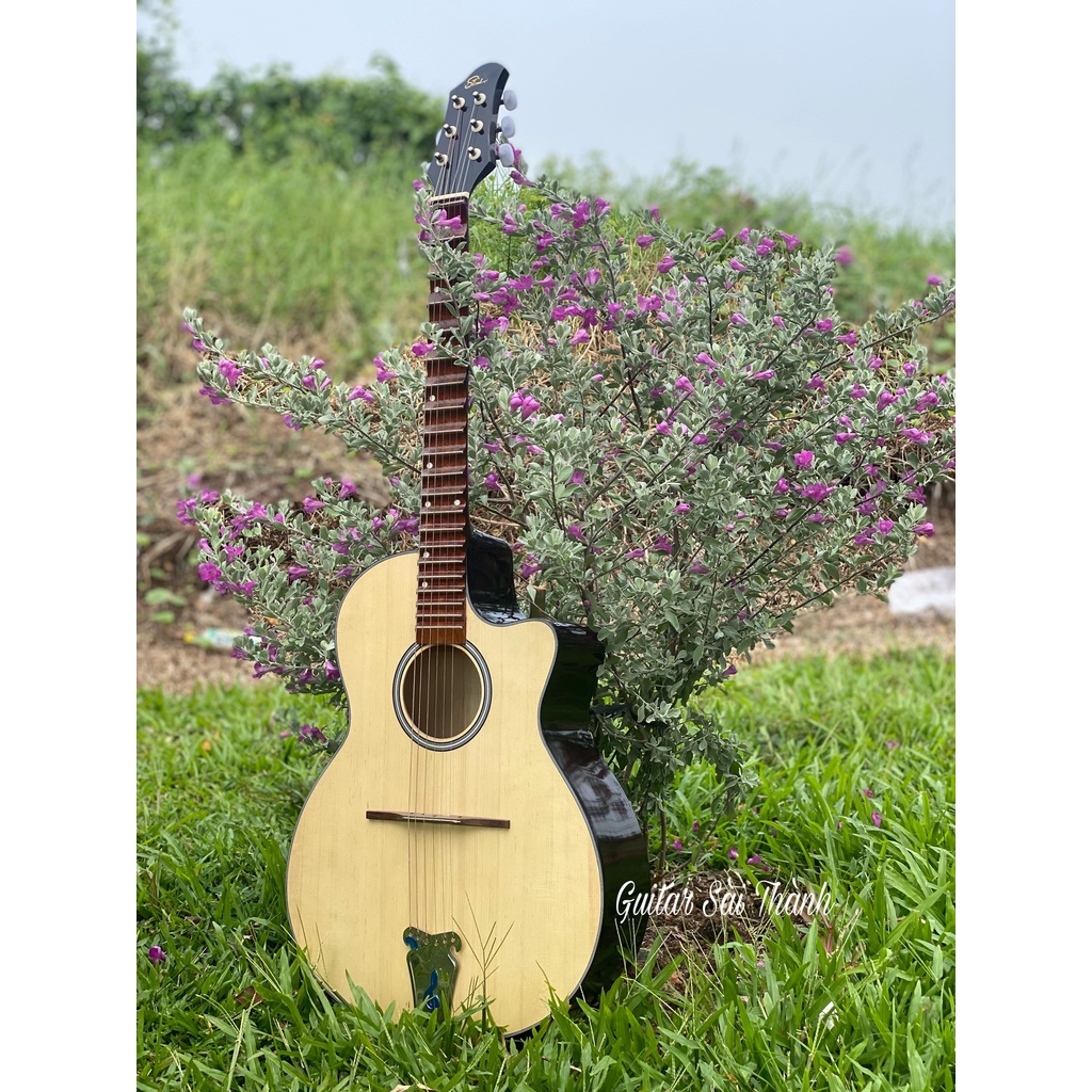 Đàn Guitar Vọng Cổ Phím Lõm Chính Hãng ST.Real Guitar Sài Thành Mã ST-VC70 Chất Liệu Gỗ Vân Sam