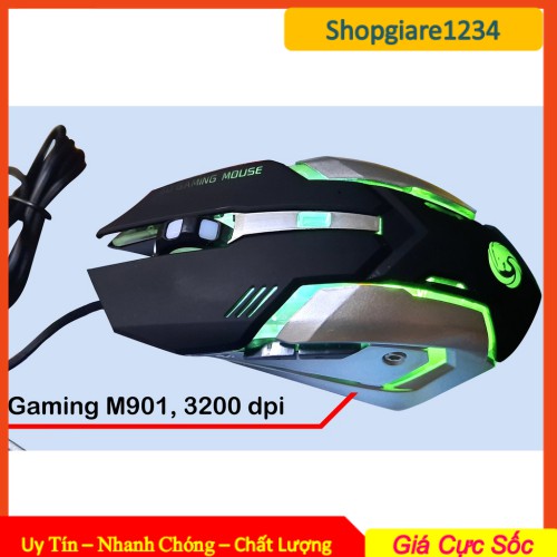 Chuột Gamming M901 Có Dây - Đèn Led RGB Đổi Màu - Chuẩn 3200 DPI - Kết nối USB- Hàng Công Ty - Bảo Hành 12 Tháng