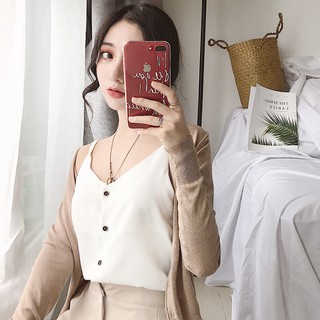 Áo voan 2 dây có cúc quyến rũ