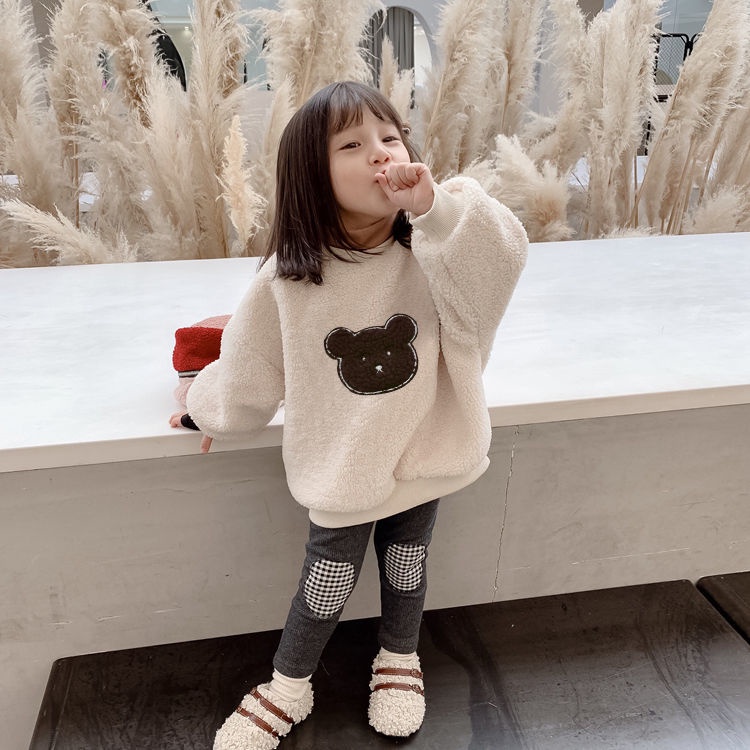 ❤Áo Len Lông Cừu Dày Dặn Họa Tiết Hoạt Hình Thời Trang Mùa Đông 2021 Cho Bé Gái