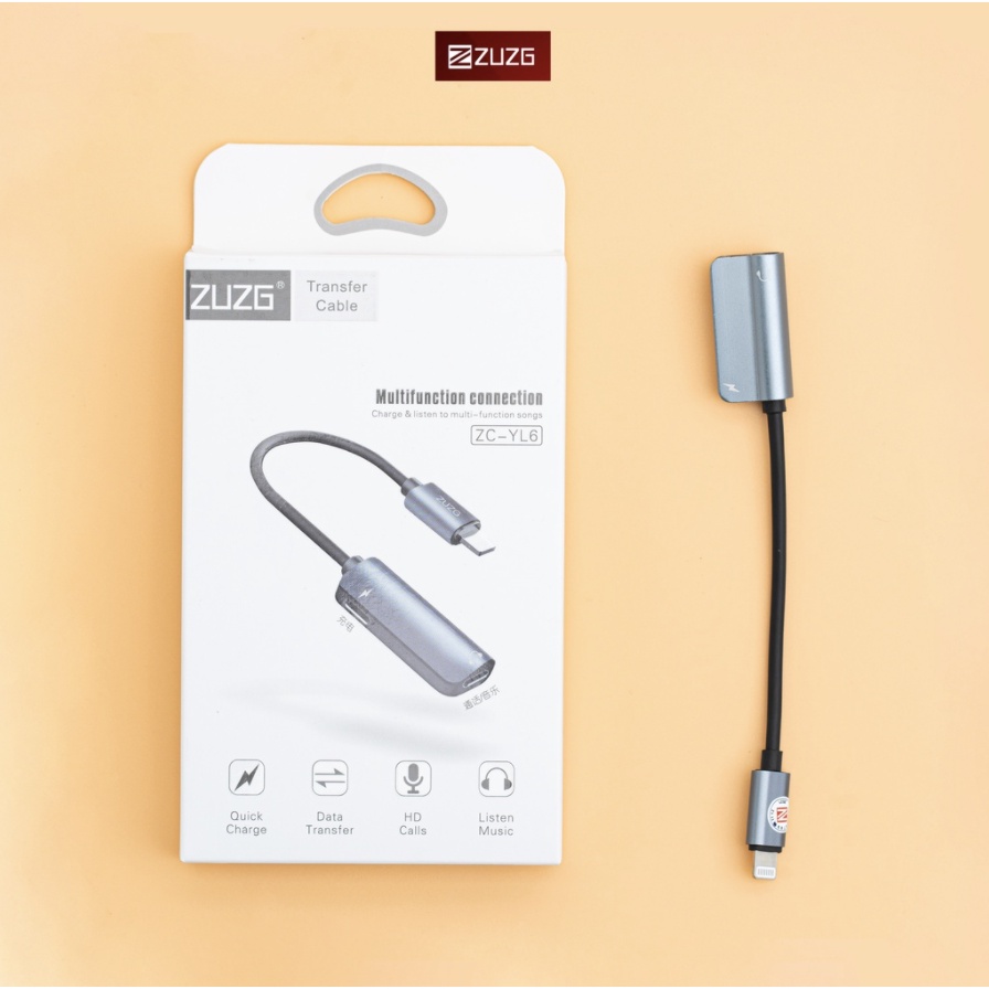 Jack chuyển đổi tai nghe ZUZG cho IPto 2 in 1 YL6