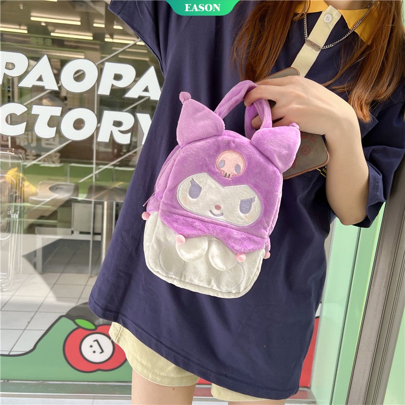 Túi Xách Vải Lông Cỡ Lớn Hình Cinnamoroll Và Kuromi Hoạt Hình Đáng Yêu Sức Chứa Lớn Làm Quà Sinh Nhật Cho Nữ