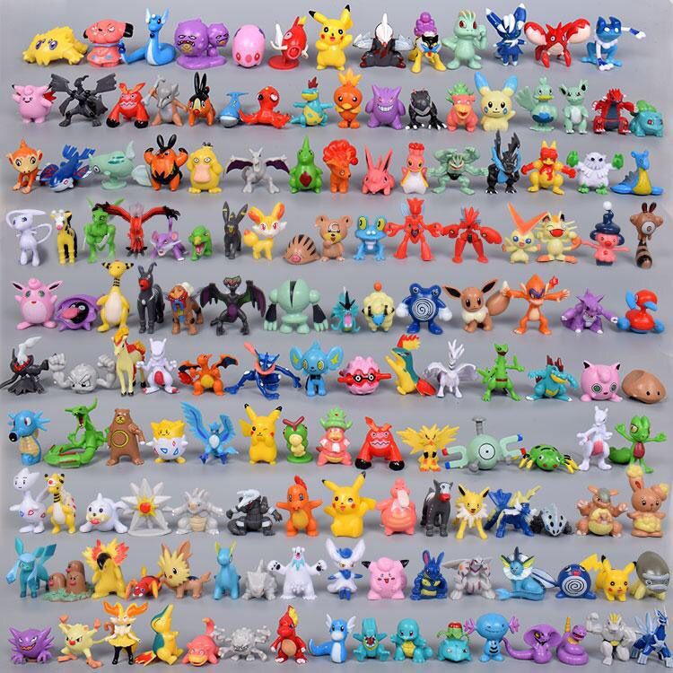 Mới Set 144 Đồ trang trí Đồ Chơi Nhân Vật Trong Phim Hoạt Hình Pokemon