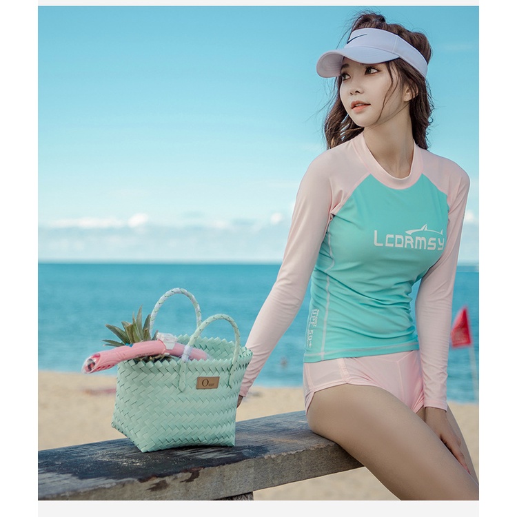 Đồ bơi chống nắng dài tay thể thao nhanh khô thích hợp đi bơi/ lướt sóng/ lặn cho nữ