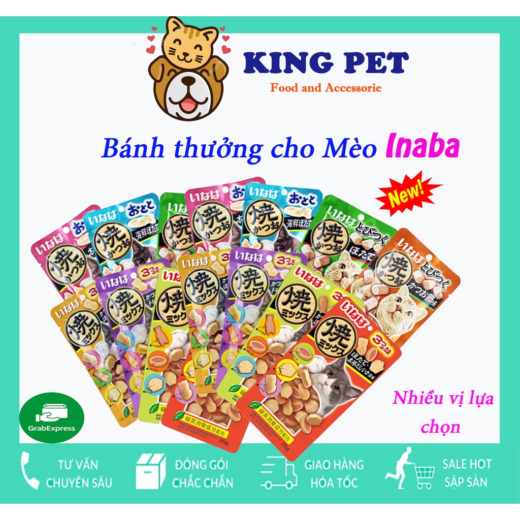 Bánh Thưởng INaBa Cho Mèo Dễ Ăn Hương Vị Hấp Dẫn Mix Các Loại