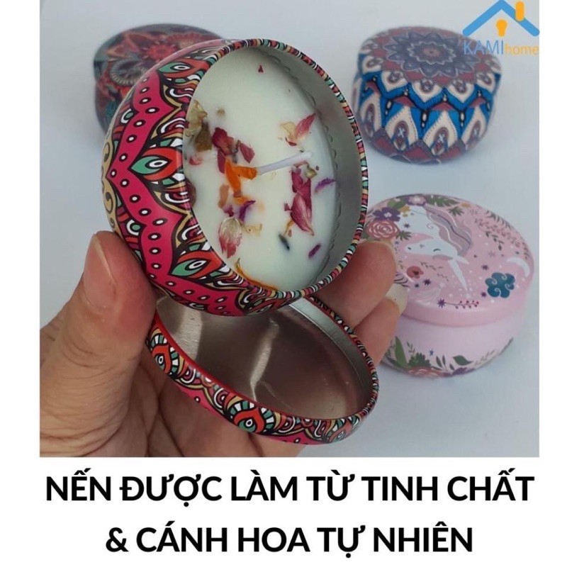 Nến thơm từ hoa khô tự nhiên kiểu dáng sang trọng, hương thơm tự nhiên