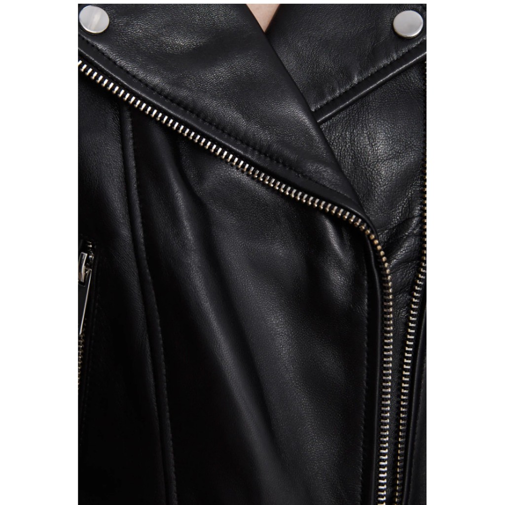 ÁO KHOÁC DA ZRA NỮ BIKER JACKET MÀU ĐEN