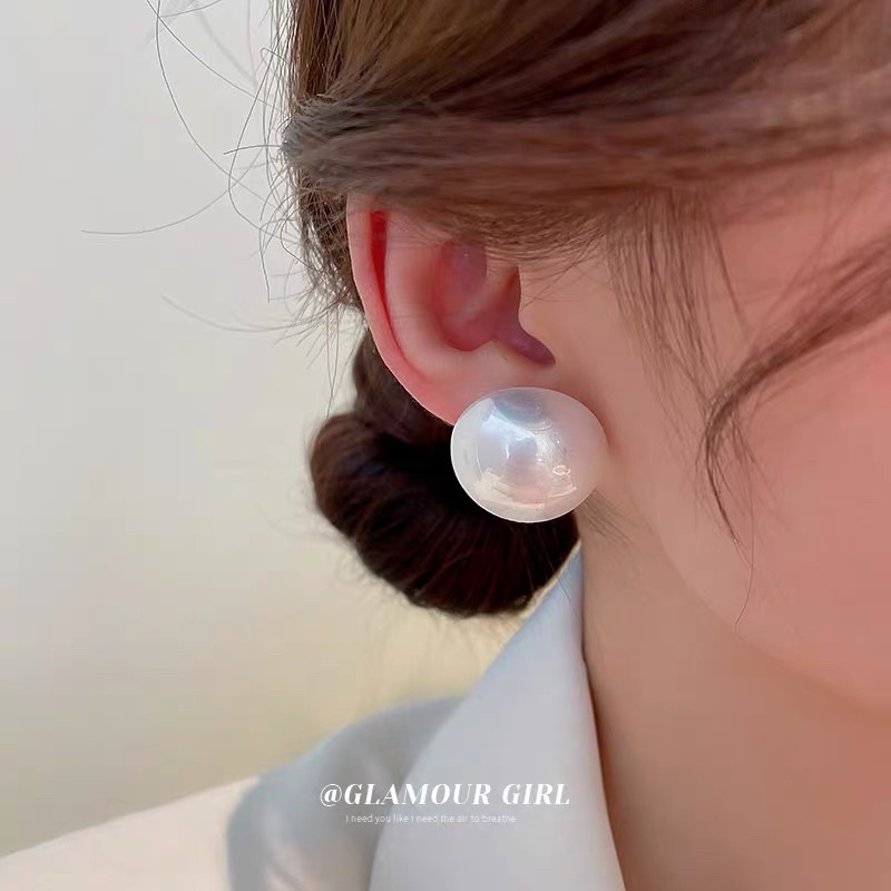 Bông tai nụ ngọc trai nhân tạo màu đẹp cỡ lớn