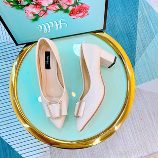 [FREESHIP EXTRA] Giày Búp Bê 5cm nơ đá nhẹ nhàng, êm chân - Giày bánh bèo mã B12Thoi