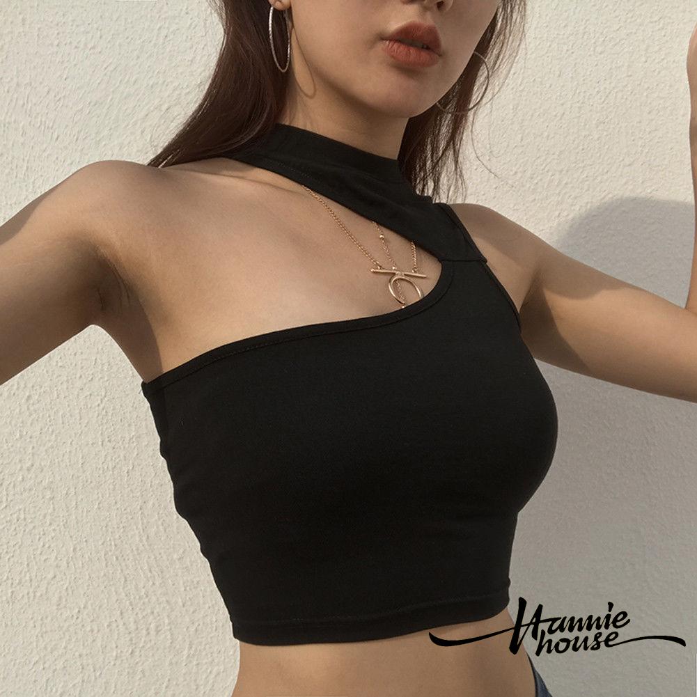 Áo lửng phối lệch vai gợi cảm cho nữ