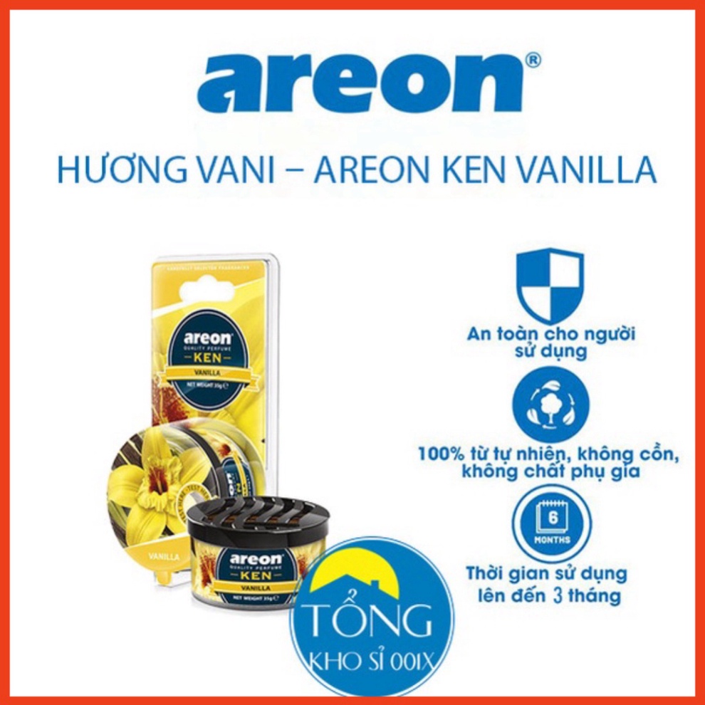 Sáp thơm ô tô hương vani – Areon Ken Vanilla,sáp thơm ô tô nhập khẩu chính hãng