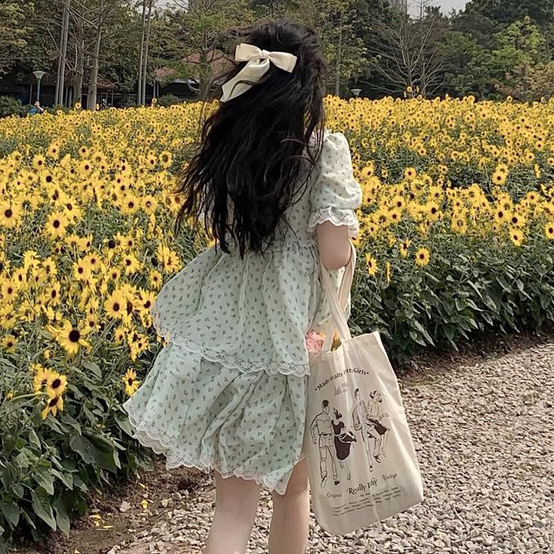 (Có Sẵn) Váy hoa nhí phong cách vintage siêu xinh