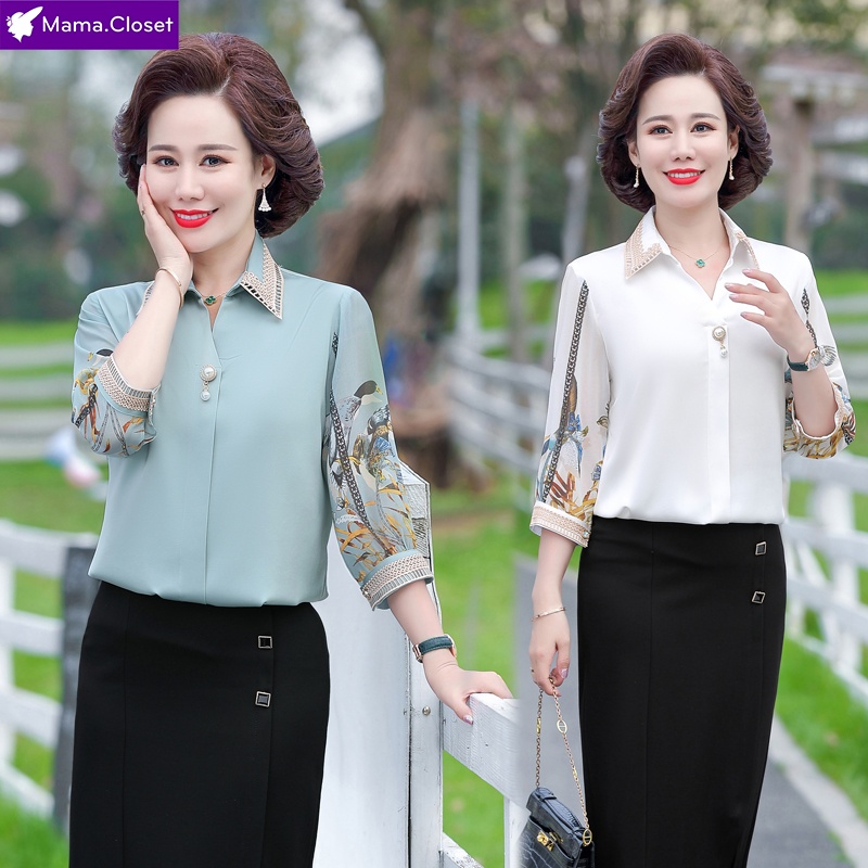 #C6036 AÓ SƠ MI LỤA QUẢNG CHÂU CAO CẤP CHO NGƯỜI TRUNG NIÊN, QUÀ TẶNG Ý NGHĨA CHO MẸ. CHẤT VẢI THOÁNG MÁT, SANG TRỌNG &lt;3
