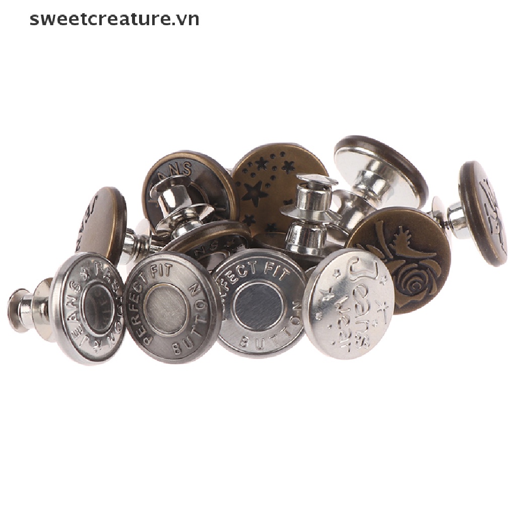 Nút bấm quần jean bằng kim loại 17mm DIY