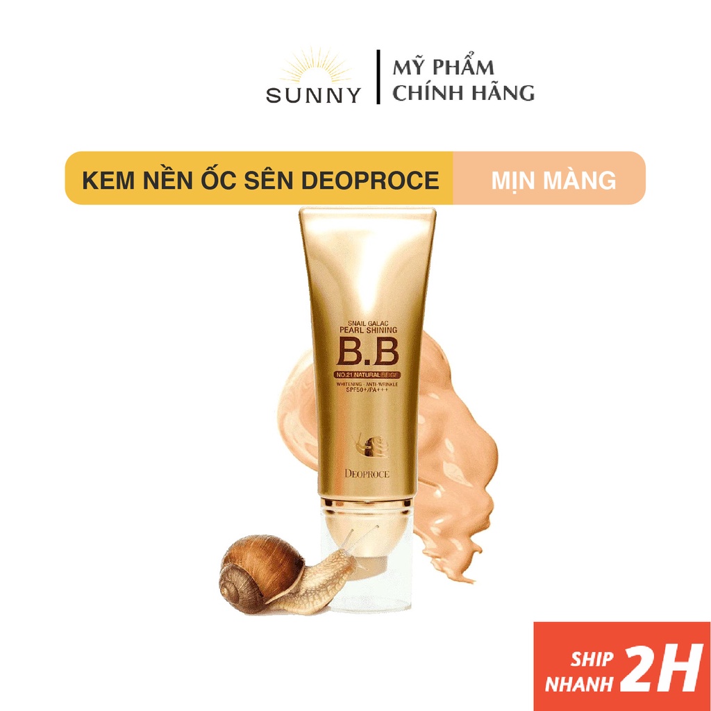 [FREESHIP] Kem nền BB cream ốc sên ngọc trai Deoproce Hàn Quốc tạo màng tự nhiên, da săn chắc mịn màng, chống nắng SPF50