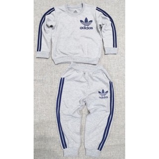 Bộ nỉ da cá bé trai in Adidas kẻ sọc (size nhỡ cho bé 3-10 tuổi)