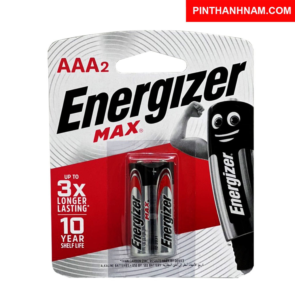 Pin AAA Energizer E92 vỉ 2 viên chính hãng sản xuất tại Singapore