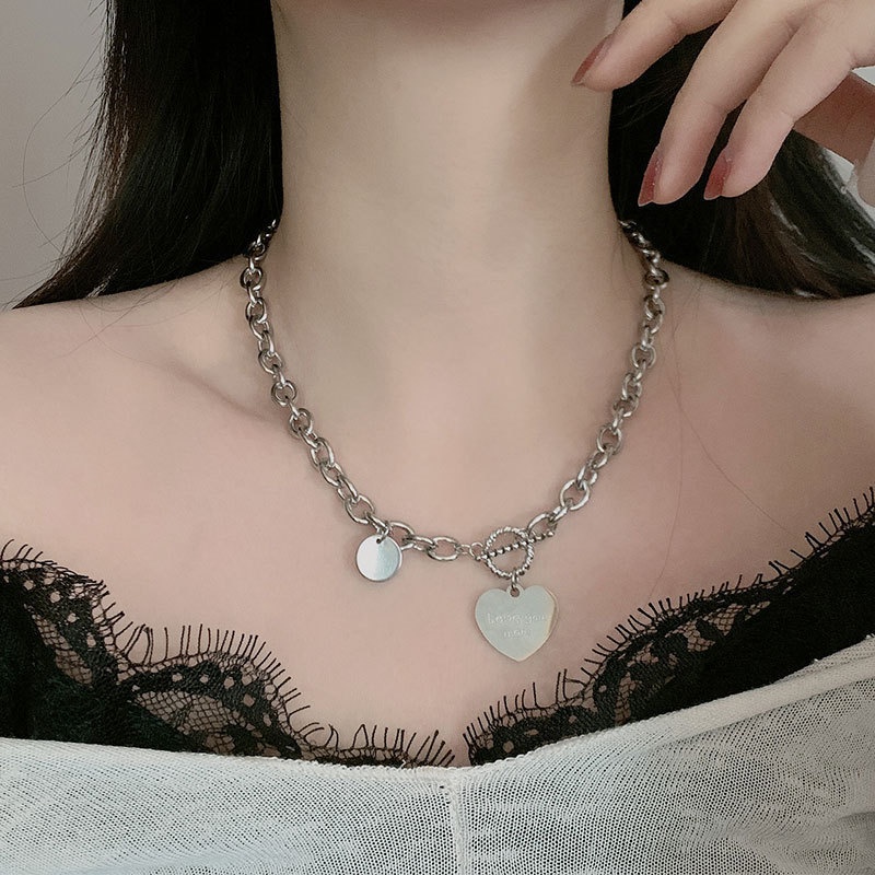 Vòng cổ Choker Mặt Trái Tim Thiết Kế Đơn Giản Thời Trang Cho Nữ