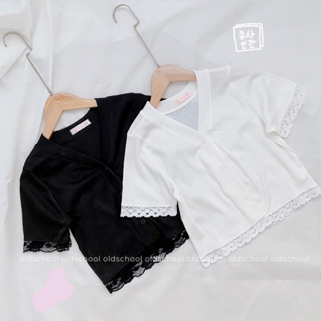 CROPTOP LEN TĂM VIỀN REN (ảnh thật/sẵn)