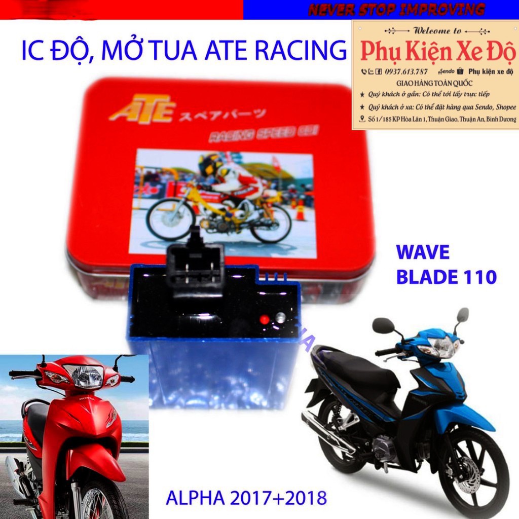 IC ĐỘ MỞ TUA ATE RACING 8 MAP GẮN HONDA FUTURE NEO / WAVE BLADE 110 / ALPHA 2017-2019