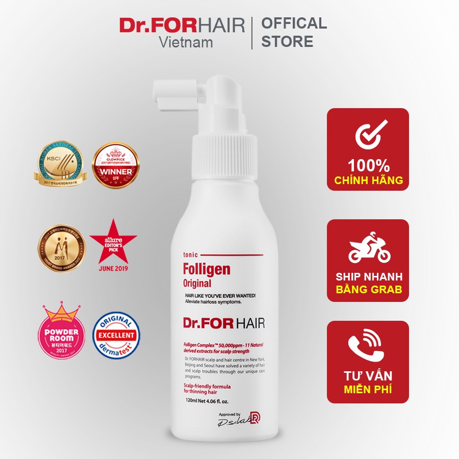 Xịt mọc tóc, tinh chất thảo dược dưỡng tóc Dr.FORHAIR Folligen Tonic 120ml