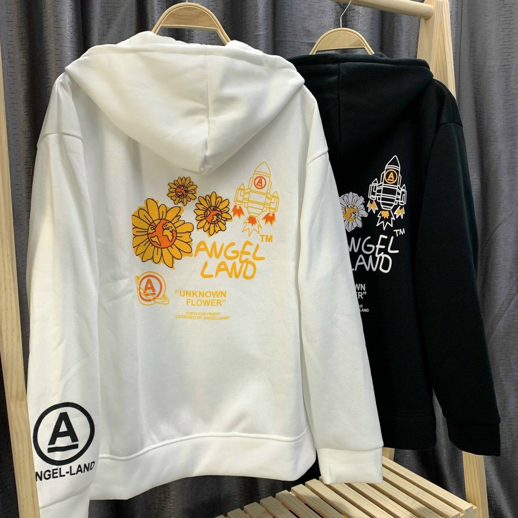 Áo Hoodie Không Xù lông Dành 123SHOP Cho Nam Cho Nữ Có Mũ Chất Nỉ Form rộng in hình Angel Land Đôi Unisex