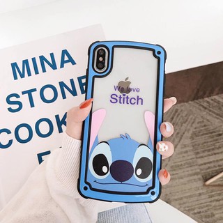 Ốp hình lưng mica trong viền silicon We love Stich