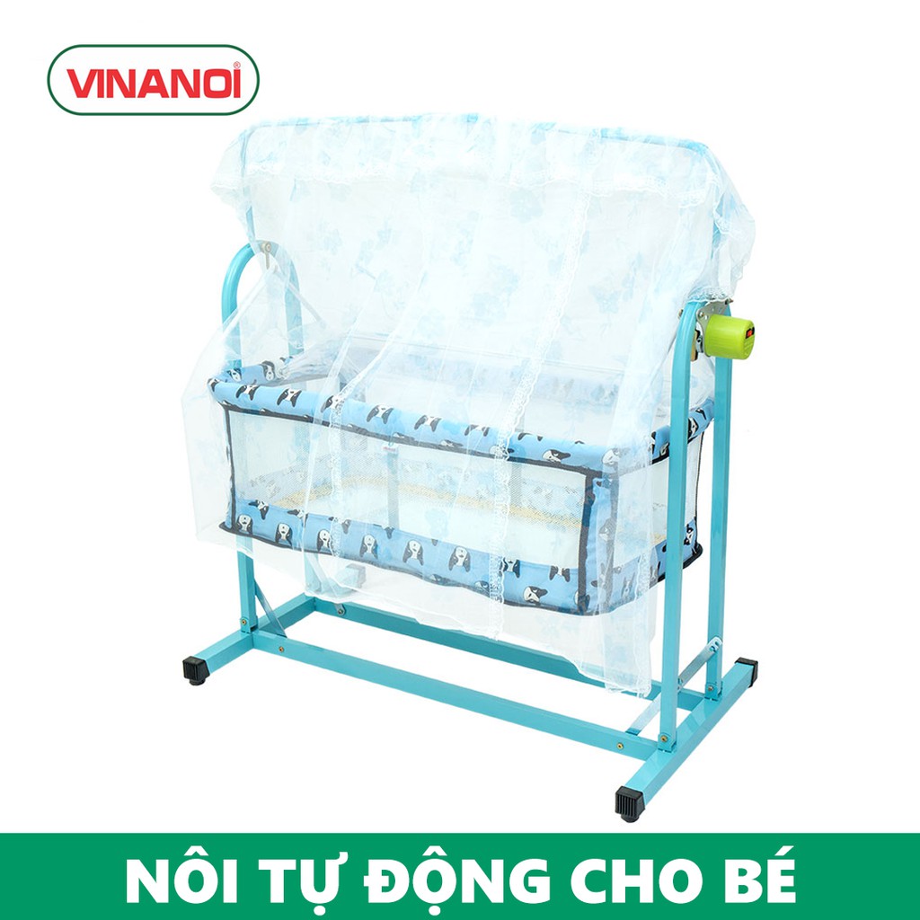 [Nôi em bé cao cấp] Nôi điện tự động khung thép Vinanoi N35 sức đưa 35kg, đạt chuẩn chất lượng