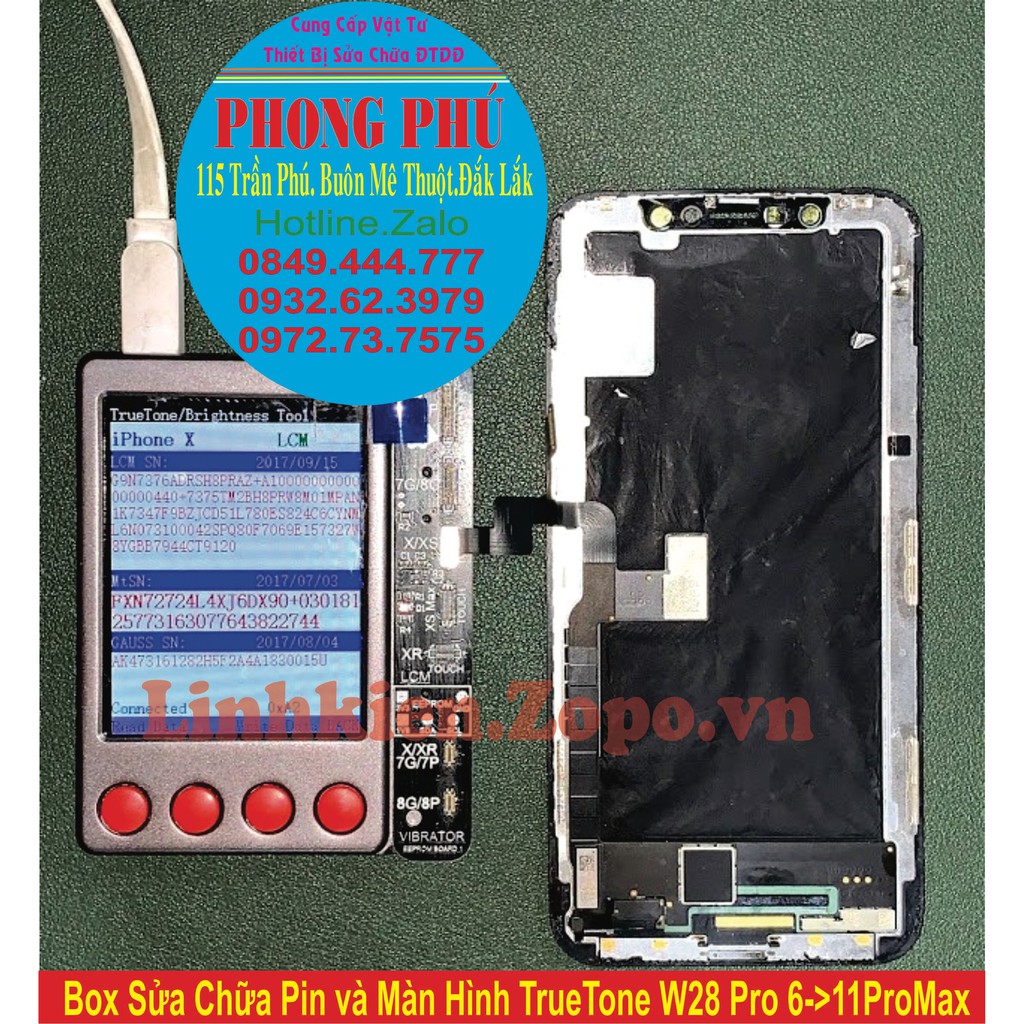 Box Sửa Chữa Pin và Màn Hình TrueTone 2 in 1 W28 Pro V3 Mới Nhất