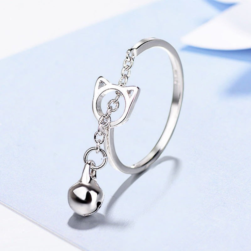 Nhẫn Đeo Tay Hình Mèo Con Đáng Yêu | Nhẫn Hở Hình Tai Mèo Dễ Thương Cho Nữ | Nhẫn Thiết Kế Tinh Tế Cá Tính | Phụ Kiện Chuyên Dụng Dành Cho Bé