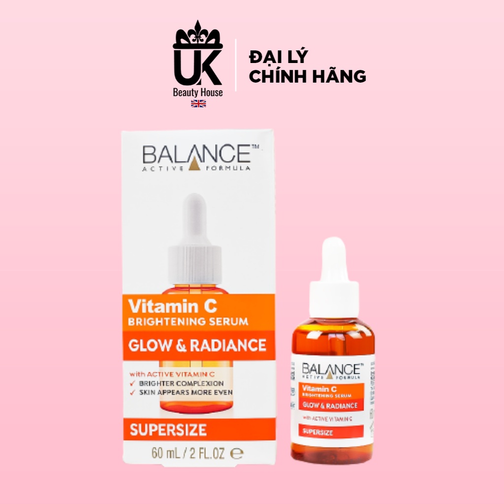Serum mờ thâm sau mụn Balance Active Formula SUPERSIZE Vitamin C Brightening Serum 60ml