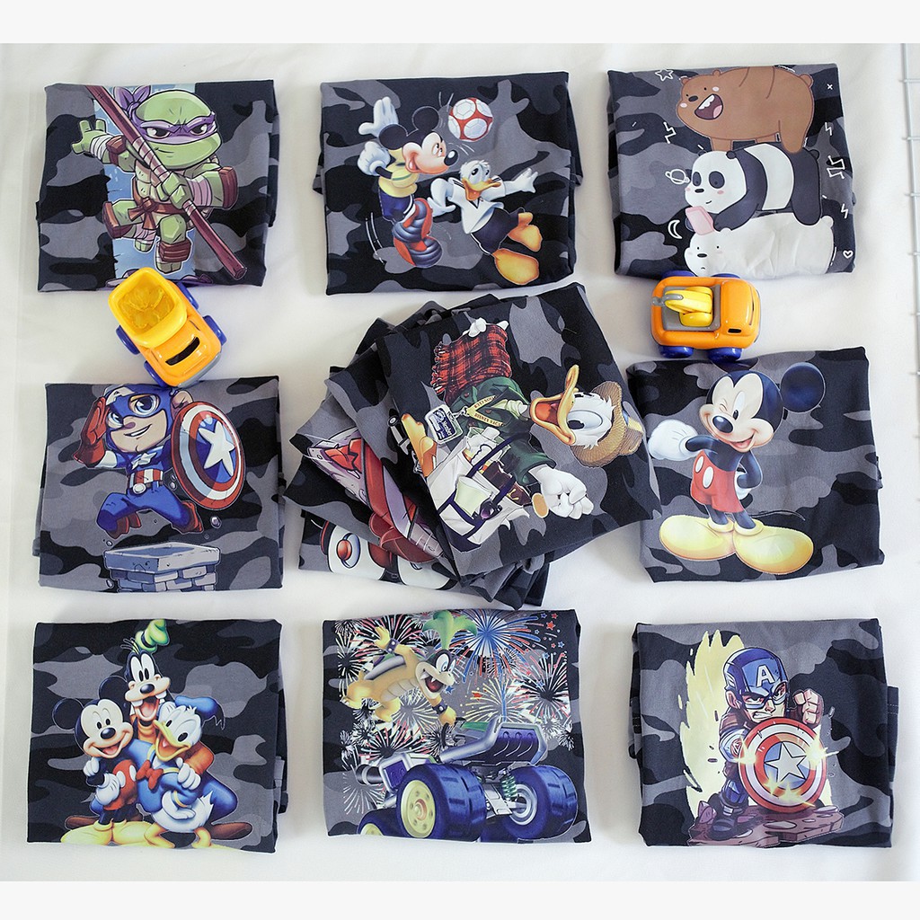 Áo phông cho bé trai cao cấp VNXK 100% cotton size 9 - 23kg Mẫu Rằn ri - Tiệm Nhà Sóc Bơ