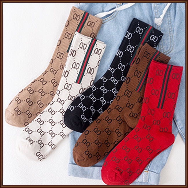 1 Đôi Vớ Cotton Thấm Hút Mồ Hôi Thoáng Khí In Chữ Thời Trang Cho Nữ