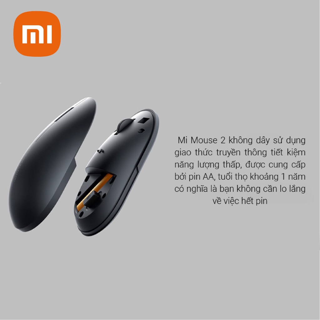 Chuột Xiaomi Gen 2 Không Dây Thiết kế nhỏ gọn, Tương Thích Nhiều Thiết Bị, Nút Bấm Êm, Độ nhạy đạt chuẩn